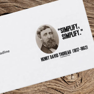 Tarjeta De Visita Henry David Thoreau Simplifica la oferta