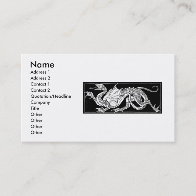 Tarjeta de visita Heraldic Dragon (Anverso)