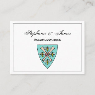 Tarjeta De Visita Heraldic Vintage 4 Abejas Desplazarse en Escudo Es