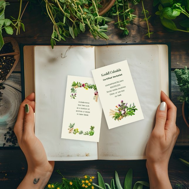 Tarjeta De Visita Herbalist Natural Healer Business Cards (Subido por el creador)