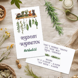 Tarjeta De Visita Herbario Herbalista Tienda de doble cara
