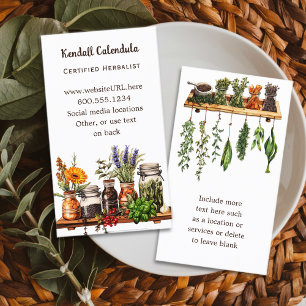 Tarjeta De Visita Herbolario Estante Herbolario Naturópata