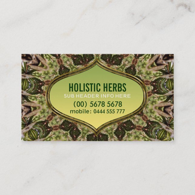 Tarjeta De Visita Herbs Holandeses Shaman New Age Business Card (Anverso)