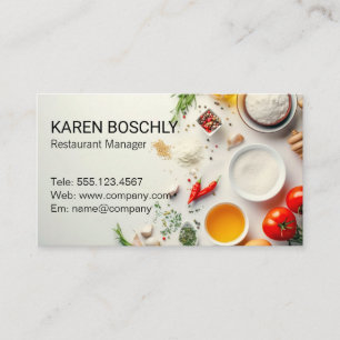 Tarjeta De Visita Herbs Spices   Ingredientes de alimentos
