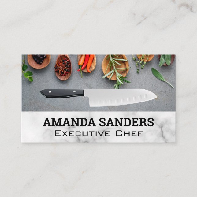 Tarjeta De Visita Herbs Spices | Knife (Anverso)