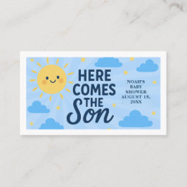 Tarjeta De Visita Here Comes the Son Baby Shower - Sunshine