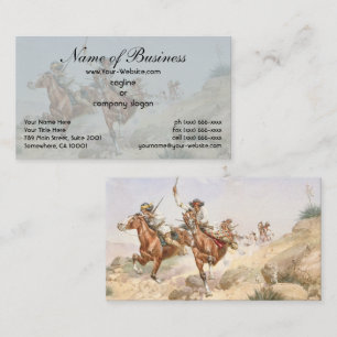 Tarjeta De Visita Herman W Hansen Indios Apache a Caballo