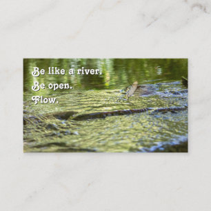 Tarjeta De Visita Hermosa agua fluyendo con cita motivadora