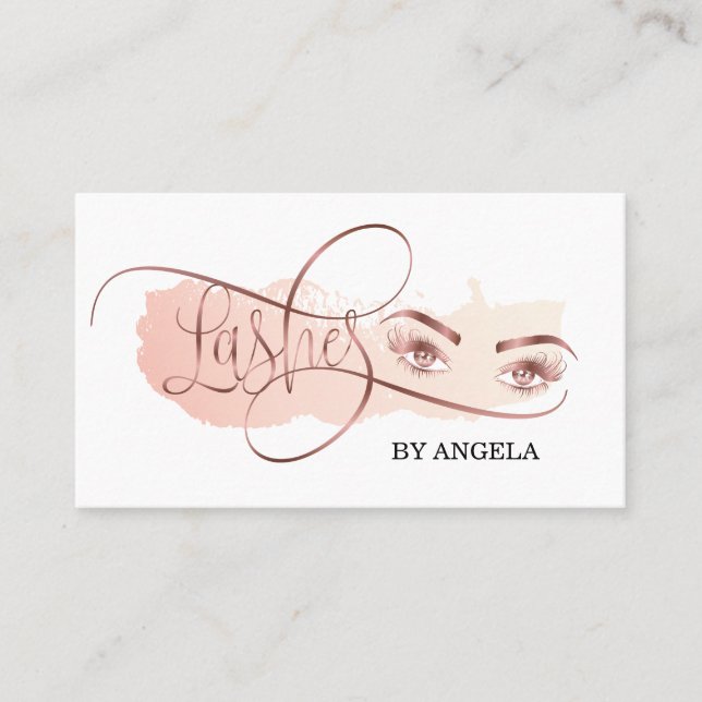 Tarjeta De Visita Hermosa artista de maquillaje de oro de pestañas l (Anverso)