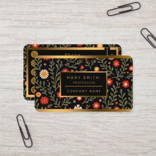 Tarjeta De Visita Hermosa colección de flores de época