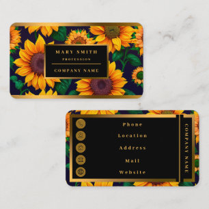 Tarjeta De Visita Hermosa colección de girasoles de moda