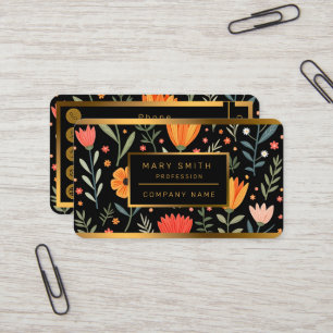 Tarjeta De Visita Hermosa Colección Floral Popular