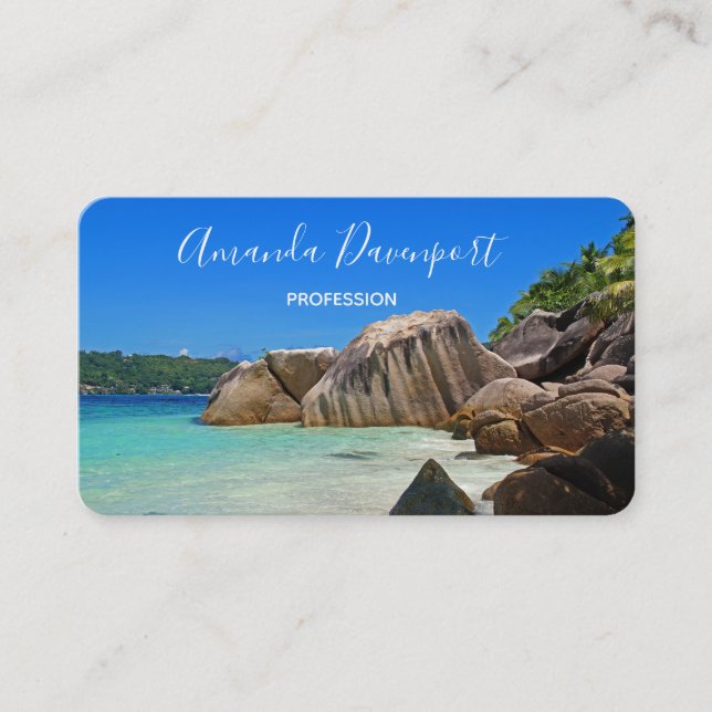Tarjeta De Visita Hermosa costa del Mar Tropical (Anverso)