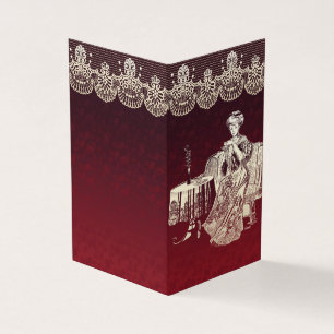 Tarjeta De Visita Hermosa dama toma té