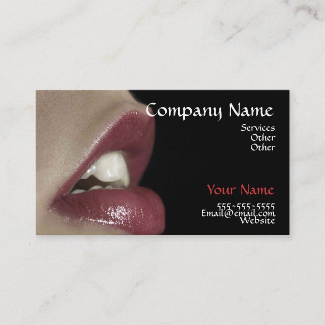 Tarjeta de visita hermosa de los labios (Anverso)