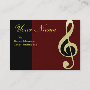 Tarjeta de visita hermosa del Clef agudo del oro