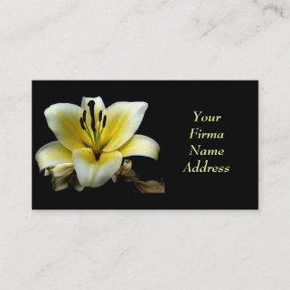 Tarjeta De Visita Hermosa Elegante Amarillo sobre Flor Negra