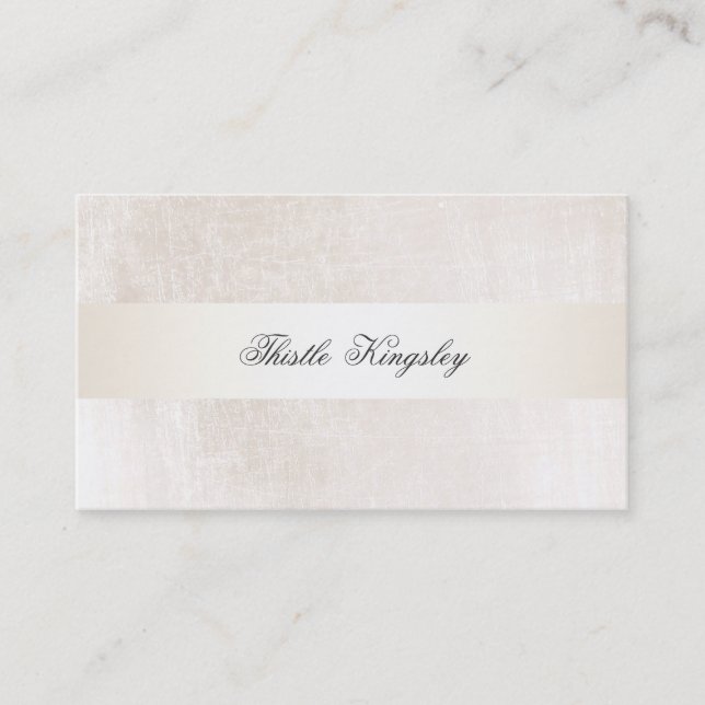 Tarjeta De Visita Hermosa Faux Stain Stripe Ivory (Anverso)
