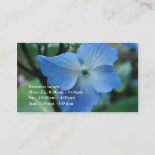 Tarjeta De Visita hermosa flor de hortensia de hoja grande azul