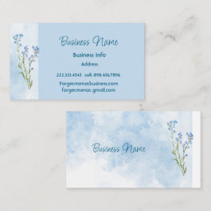 Tarjeta De Visita Hermosa Flor Femenina Floral Nomeolvides