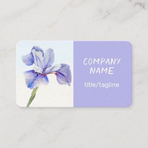 Tarjeta De Visita hermosa flor lirio morado acuarela personalizada  