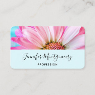 Tarjeta De Visita Hermosa flor rosa cercana foto