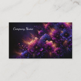 Tarjeta De Visita Hermosa floral abstrata púrpura y azul