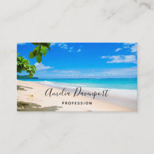 Tarjeta De Visita Hermosa foto soleada de playa tropical