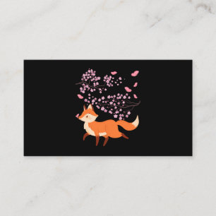 Tarjeta De Visita Hermosa Fox Cherry Blossom Japón