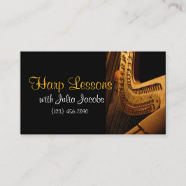 Tarjeta De Visita Hermosa Harp Lessons Music Business Card