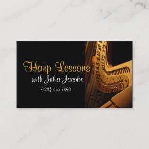 Tarjeta De Visita Hermosa Harp Lessons Music Business Card