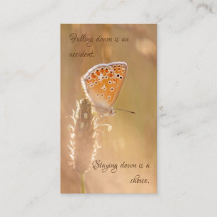 Tarjeta De Visita Hermosa mariposa con cita motivacional