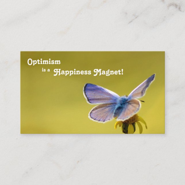 Tarjeta De Visita Hermosa mariposa con cita motivadora (Anverso)