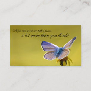 Tarjeta De Visita Hermosa mariposa con cita motivadora