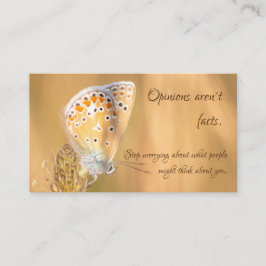 Tarjeta De Visita Hermosa mariposa con ramo de citas motivadoras