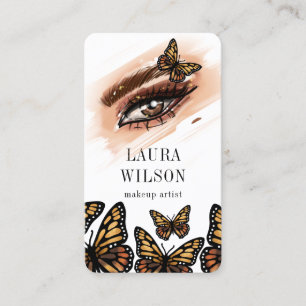 Tarjeta De Visita Hermosa mariposa monarca ocular azota maquillaje