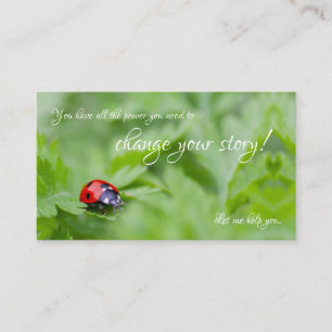 Tarjeta De Visita Hermosa mariquita con cita motivadora