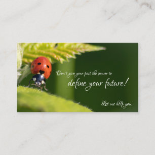 Tarjeta De Visita Hermosa mariquita con cita motivadora