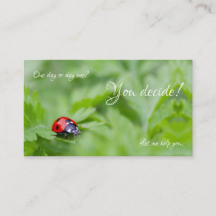Tarjeta De Visita Hermosa mariquita con cita motivadora