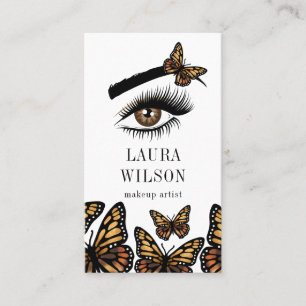Tarjeta De Visita Hermosa monarca ocular mariposa azota maquillaje