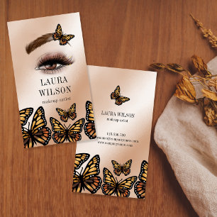 Tarjeta De Visita Hermosa monarca ocular mariposa azota maquillaje