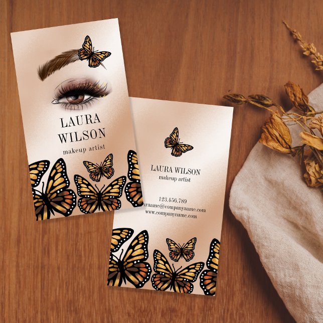 Tarjeta De Visita Hermosa monarca ocular mariposa azota maquillaje (Subido por el creador)