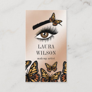 Tarjeta De Visita Hermosa monarca ocular mariposa azota maquillaje