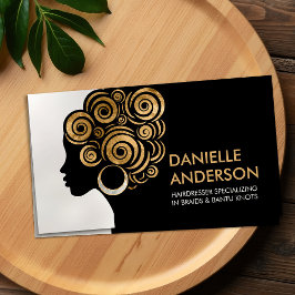 Tarjeta De Visita Hermosa mujer afroamericana Silhouette