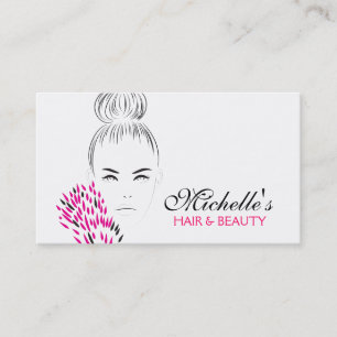 Tarjeta De Visita Hermosa mujer marca de ilustracion de moda