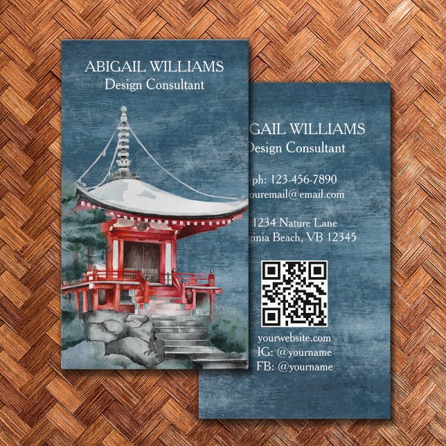 Tarjeta De Visita Hermosa naturaleza nocturna del templo japonés mod (Subido por el creador)