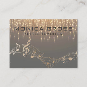 Tarjeta De Visita Hermosa nota musical chispa de confeti