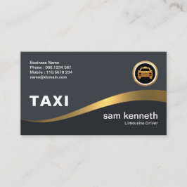 Tarjeta De Visita Hermosa Ola Faux de Curva Elegante Taxi Gris