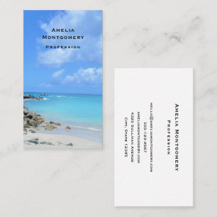Tarjeta De Visita Hermosa playa tropical turquesa