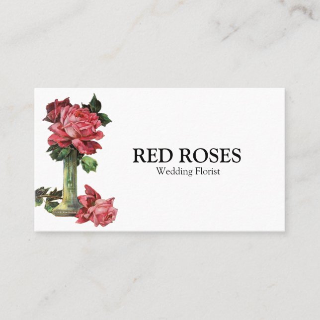 Tarjeta De Visita Hermosa Rosa Roja (Anverso)